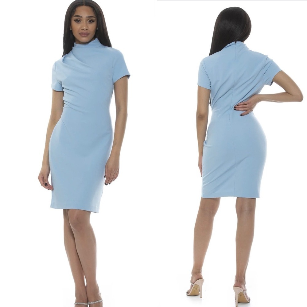 Alexia Admor Light Blue Sadee Dress Mini Knee Length XL